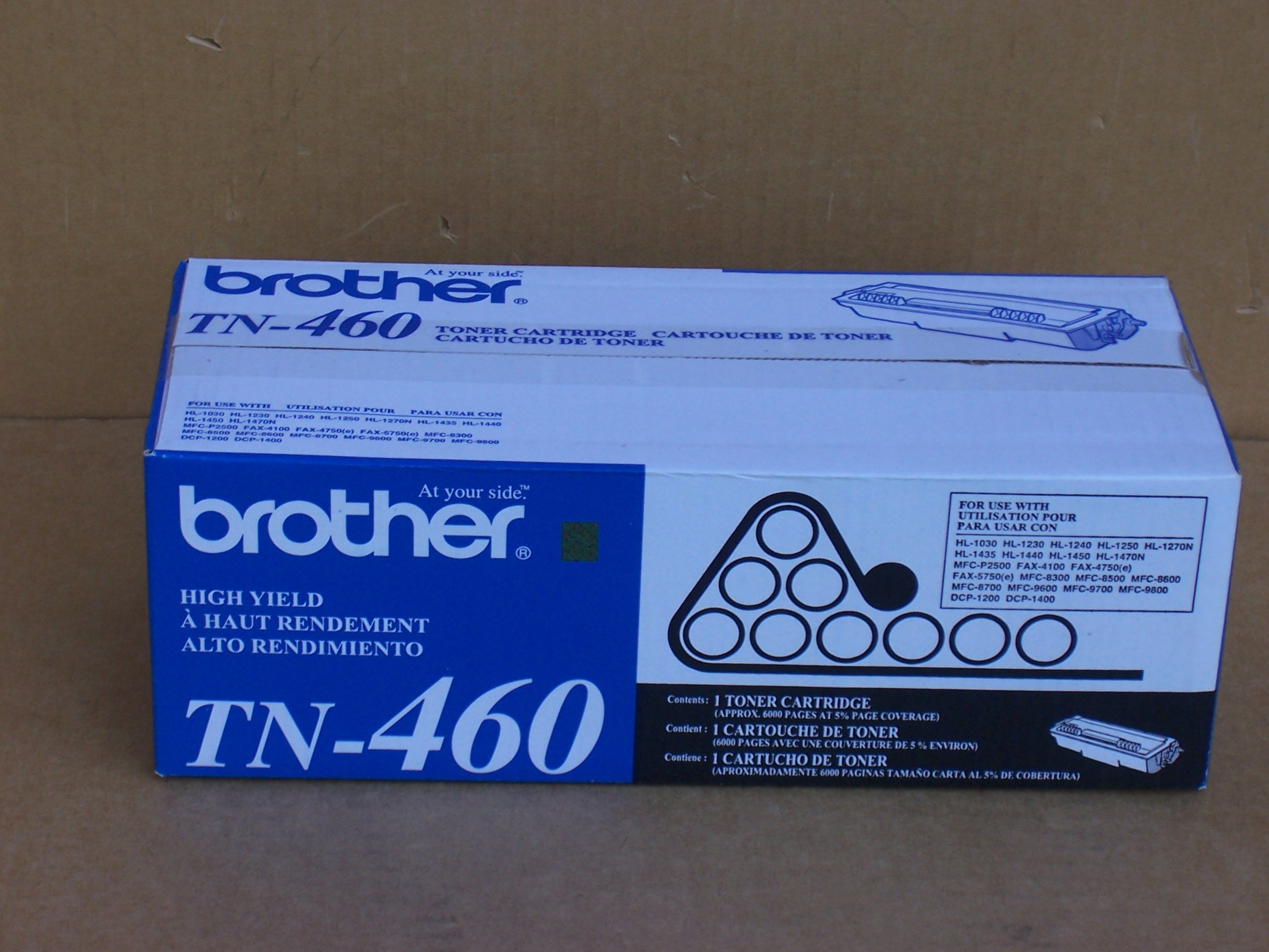 Genuine Brother TN-460 Black Toner Cartridge - New Sealed OEM-0